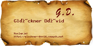 Glöckner Dávid névjegykártya